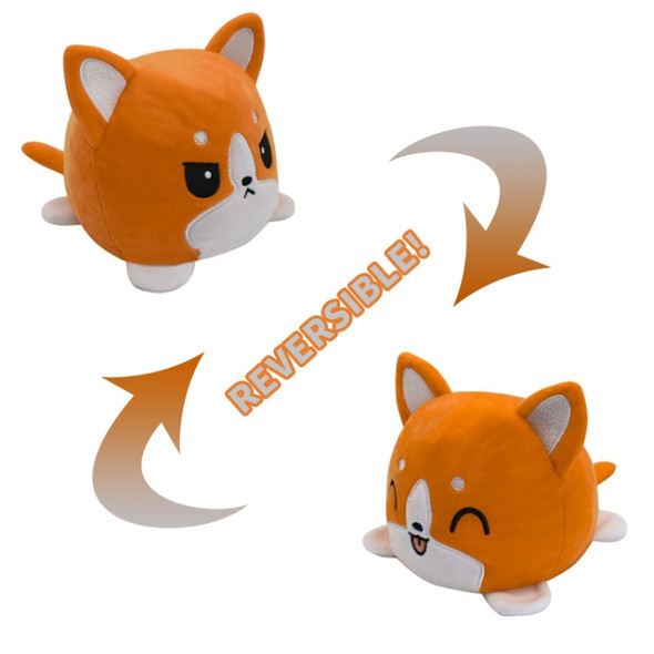 2 PCS Cute Plush Flip Toy Double-Sided Doll(Orange Autumn Dog )