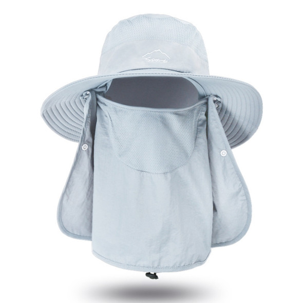 Multifunction Fisherman Hats Outdoor Speed Drying Fishing Breathable Sun Hats(Light Grey)