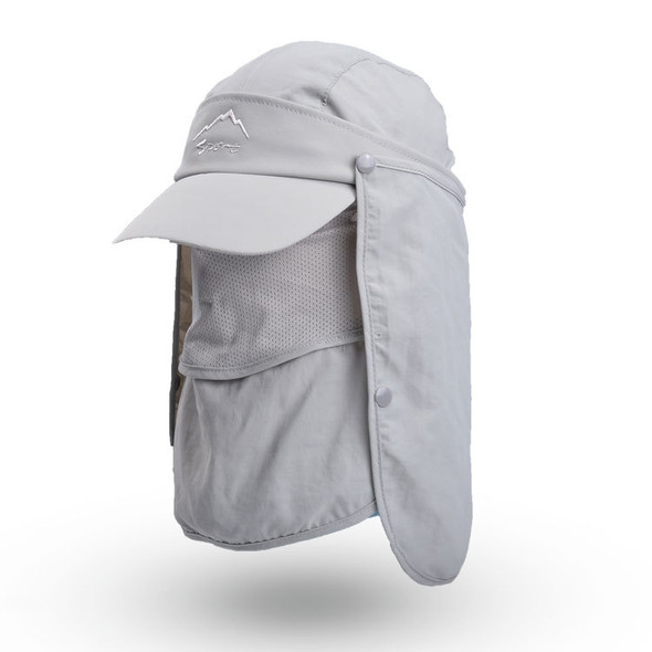 Multi-Function Sun Hat Outdoor Fishing Sunscreen Hat Speed Dry Baseball Cap(Light Gray)