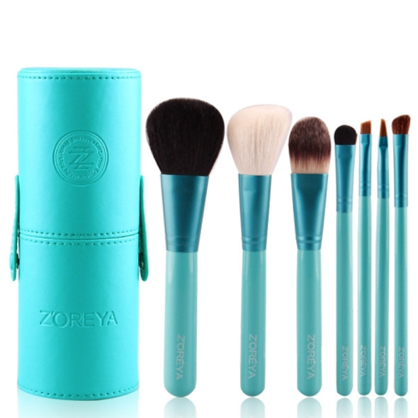 ZOREYA 7-In-1 Portable Bucket Makeup Brush Set For Beginners Makeup Bucket Brush, Exterior color: Green
