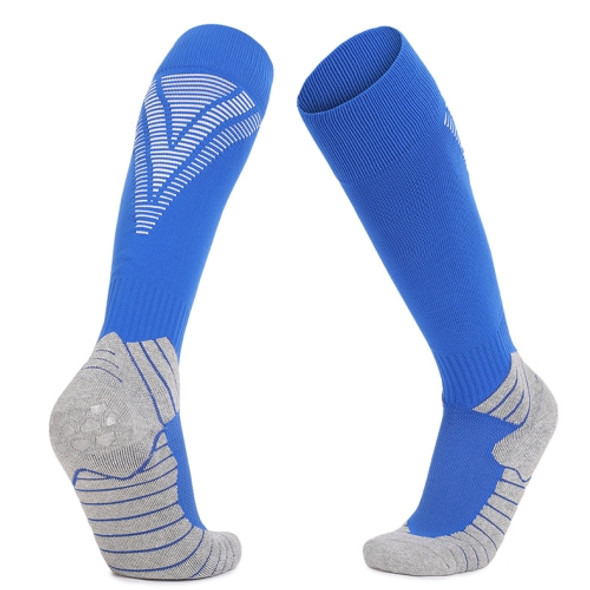 Thick Terry Non-Slip Sports Socks Over The Knee Stockings, Size: Adult  Free Size(Colorful Blue)