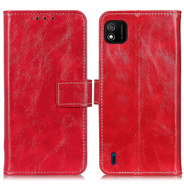 For Wiko Y62 Retro Crazy Horse Texture Horizontal Flip Leather Case with Holder & Card Slots & Photo Frame & Wallet(Red)