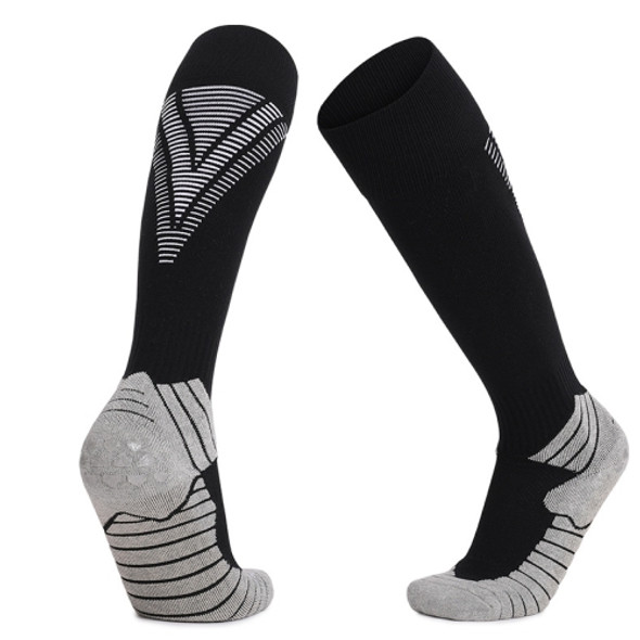 Thick Terry Non-Slip Sports Socks Over The Knee Stockings, Size: Childrens Free Size(Black)
