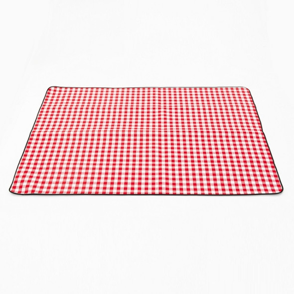 FP1409 6mm Thickened Moisture-Proof Beach Mat Outdoor Camping Tent Mat With Storage Bag 150x200cm(Red White Grid)