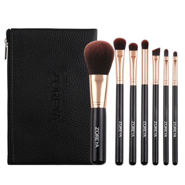 ZOREYA ZS744 7 In 1 Makeup Brush Set Beauty Tools Brush, Exterior color: Black + Bag