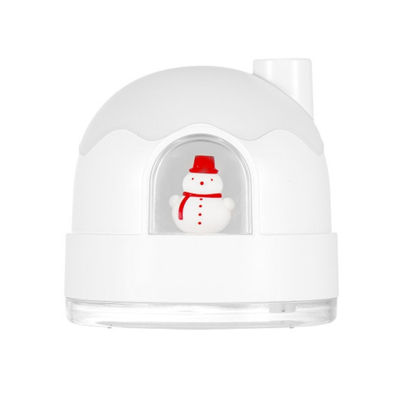ZAY-H006 Plug-in Snowman Humidifier Night Light USB Mute Cute Desktop Air Mini Atomizer Air Humidifier(White)