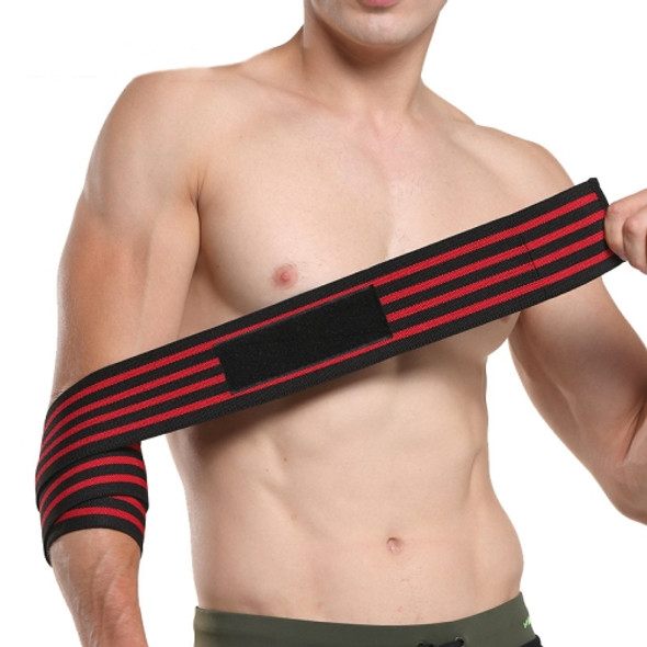 2 PCS Lengthening Exercise Wrap Bandage Elbow Pads(Four Red Stripes)