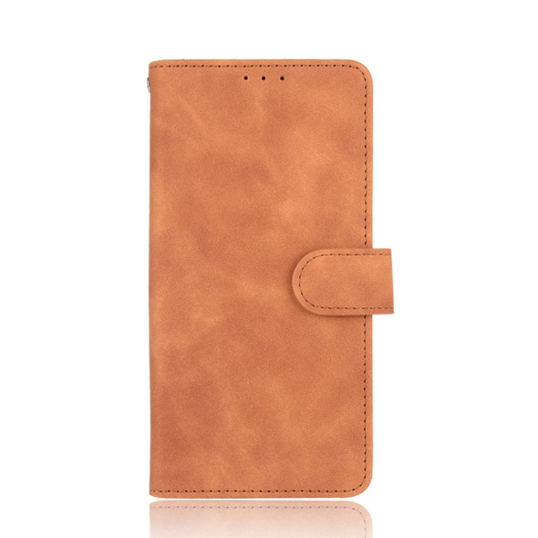 For Asus Zenfone 8 / ZS590KS (8 Mini) Solid Color Skin Feel Magnetic Buckle Horizontal Flip Calf Texture PU Leather Case with Holder & Card Slots & Wallet(Brown)