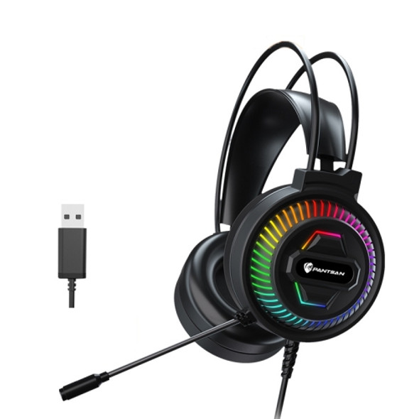 PANTSAN PSH-400 USB Computer Head-Mounted Luminous RGB Wired Headset, Specification:7.1 USB