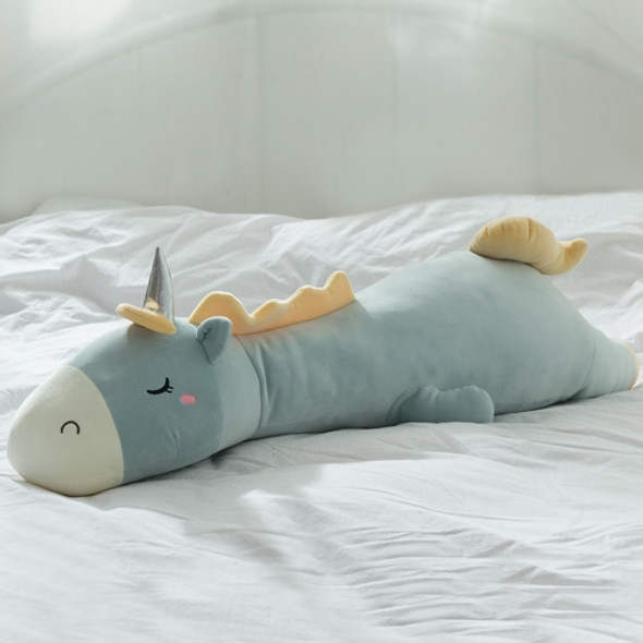 Unicorn Doll Long Pillow Plush Toys Bedside Cushion, Size: 70cm(Blue Green)