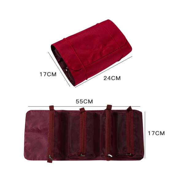 4 In 1 Multi-Function Cosmetics Storage Bag Removable Large Capacity Travel Convenient Cosmetic Bag Wash Bag, Colour: Red Wine