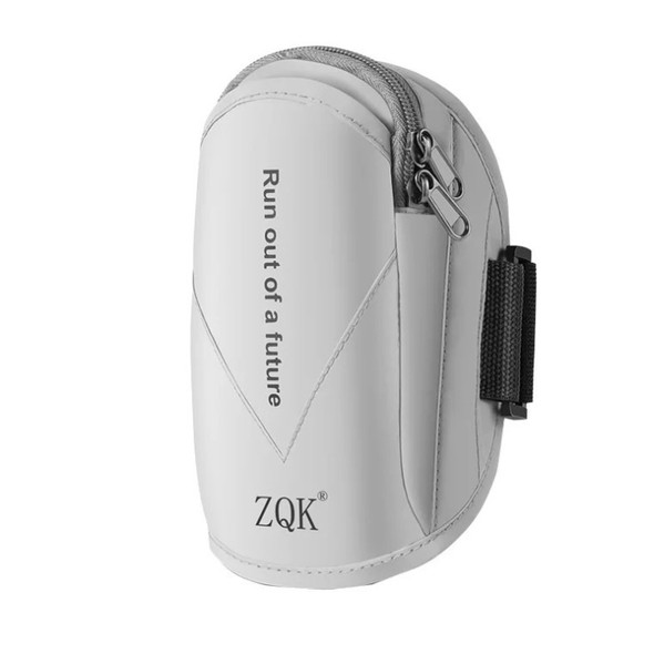 ZQK Sports Reflective Arm Bag Night Running Mobile Phone Arm Bag Is Suitable For Mobile Phones Under 6 Inches(Reflective Gray)
