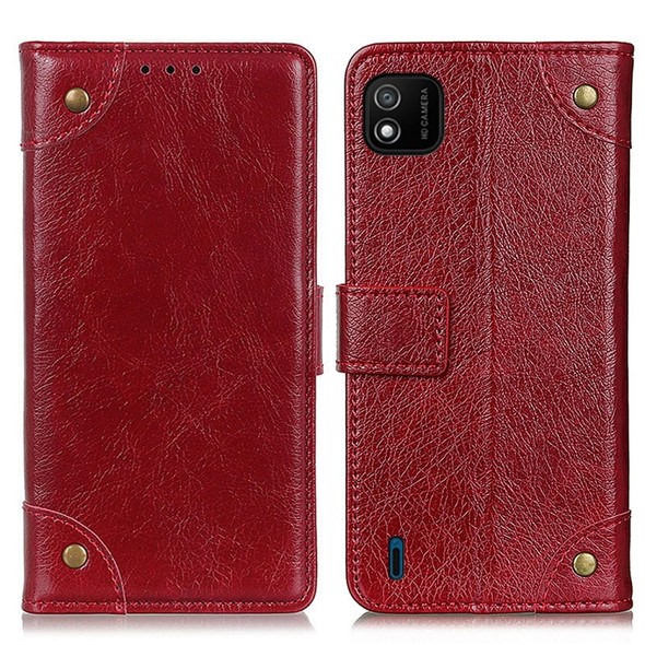 For Wiko Y62 Copper Buckle Nappa Texture Horizontal Flip Leather Case with Holder & Card Slots & Wallet(Wine Red)