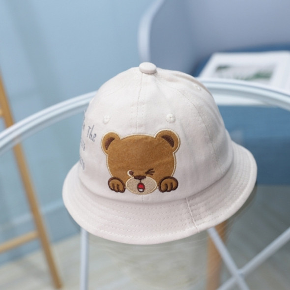 MZ8871 Cartoon Little Bear Pattern Children Basin Hat  Baby Fisherman Hat, Size: Around 46cm(Beige)