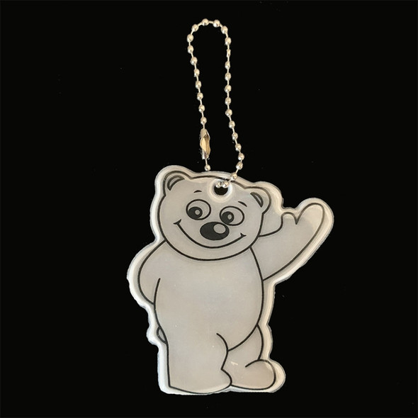 10 PCS Bear Type Waterproof Reflective Pendant Schoolbag Ornaments Night Riding Traffic Safety Reflector Random Colour Delivery