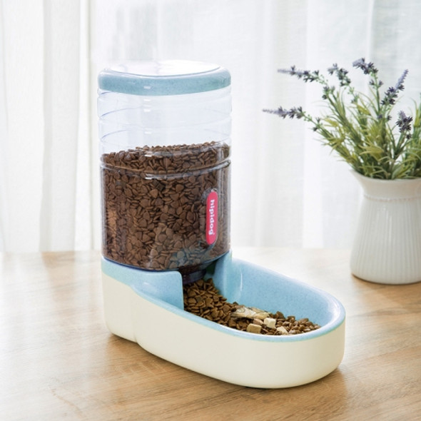 Hipidog Pet Automatic Feeder Cat & Dog Waterer Feeding Bowl Combined Grain Storage Bucket(Feeder (Blue))