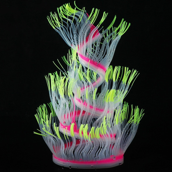 Aquarium Fish Tank Landscaping Decoration Silica Gel Simulation Software Coral Fluorescent Anemone, Size: 50cm(Yellow)