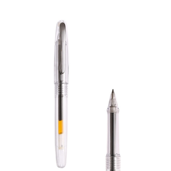 12 PCS Large-Capacity Neutral Pen Black 0.5mm Student Exam Pen Business Office Signature Pen(Silver Pen Clip)