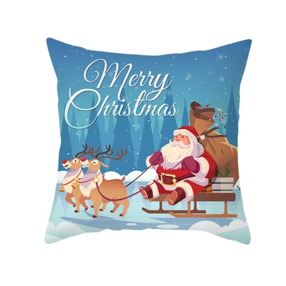 3 PCS Christmas Peach Skin Cartoon Print Pillowcase Home Living Room Sofa Cushion Cover Without Pillow Core, Size: 45x45cm(TPR423-5)