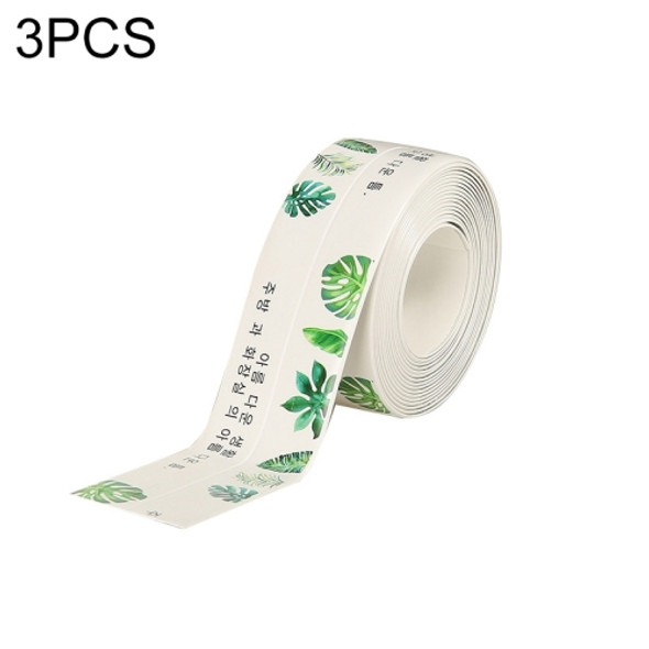 3 PCS Kitchen Bathroom Anti-mildew Adhesive Tape Stove Anti-oil Sticker, Style:White Background(Colorful Leaves)