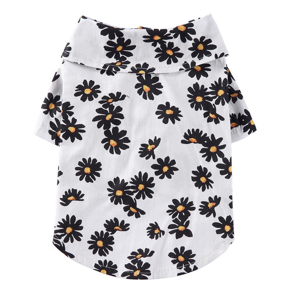 2 PCS Pet Beach Shirt Dog Print Spring And Summer Clothes, Size: L(White)