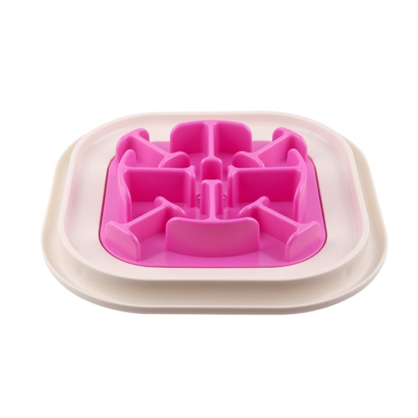 BG-W317 Pet Plastic Slow Food Anti-Choke Bowl Cat And Dog Food Bowl Color Random Delivery