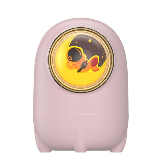 MJ033-A USB Type Spaceship Desktop Home Silent Night Light Humidifier Car Air Atomizing Humidifier(Pink)