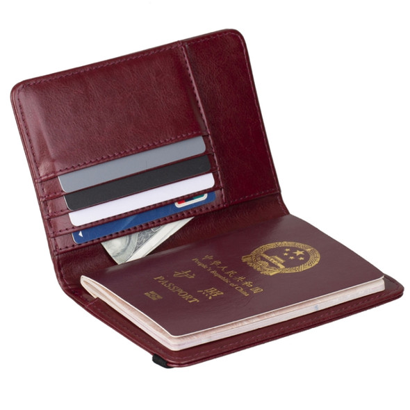 LT101 Multi-Card Passport Holder Anti-Magnetic Bank Card Holder(Wine)