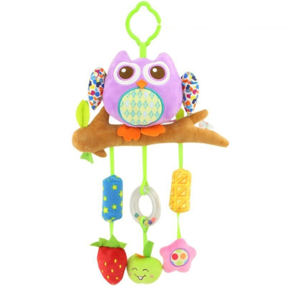Cute Animal Wind Chimes Baby Toy 0-1 Year Old Bed Hanging Grip Baby Bed Bell(Purple Owl)