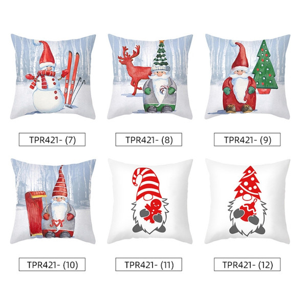 3 PCS Cartoon Printed Christmas Pillowcase Peach Skin Home Sofa Pillow Cover, Without Pillow Core, Size: 45x45cm(TPR421-7)