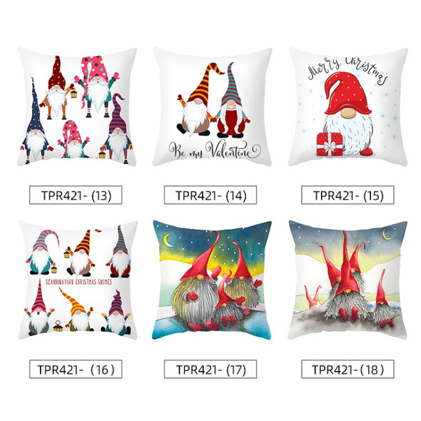 3 PCS Cartoon Printed Christmas Pillowcase Peach Skin Home Sofa Pillow Cover, Without Pillow Core, Size: 45x45cm(TPR421-15)