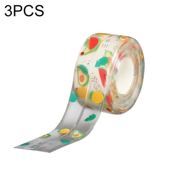 3 PCS Kitchen Bathroom Anti-mildew Adhesive Tape Stove Anti-oil Sticker, Style:Transparent(Healthy Fruit)