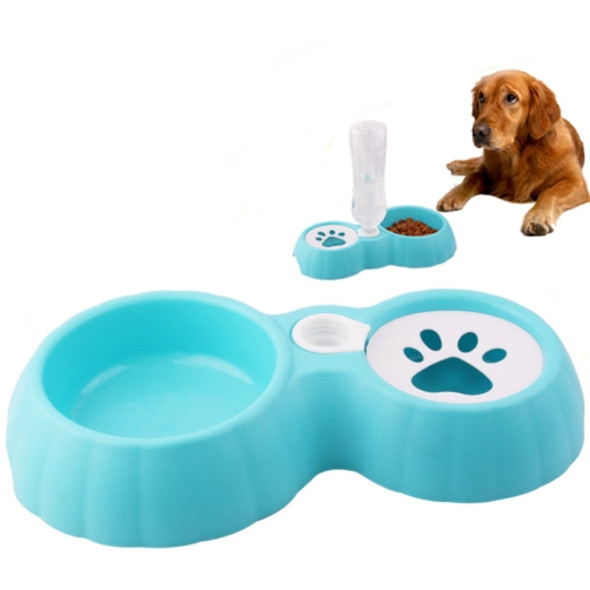 5 PCS Pet Double Bowl Food And Drinker Cat And Dog Feeder Non-Wet Mouth Drinker(Blue)