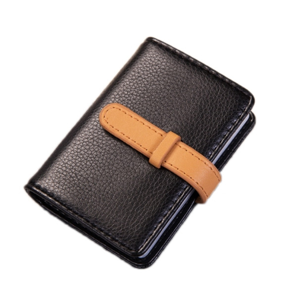 2 PCS PU Leather Credit Card Bag Portable Business Card Case(Black)