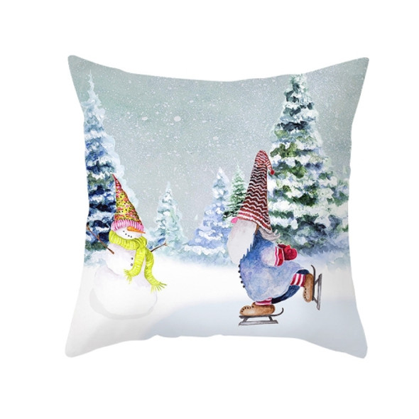 3 PCS Cartoon Printed Christmas Pillowcase Peach Skin Home Sofa Pillow Cover, Without Pillow Core, Size: 45x45cm(TPR421-4)