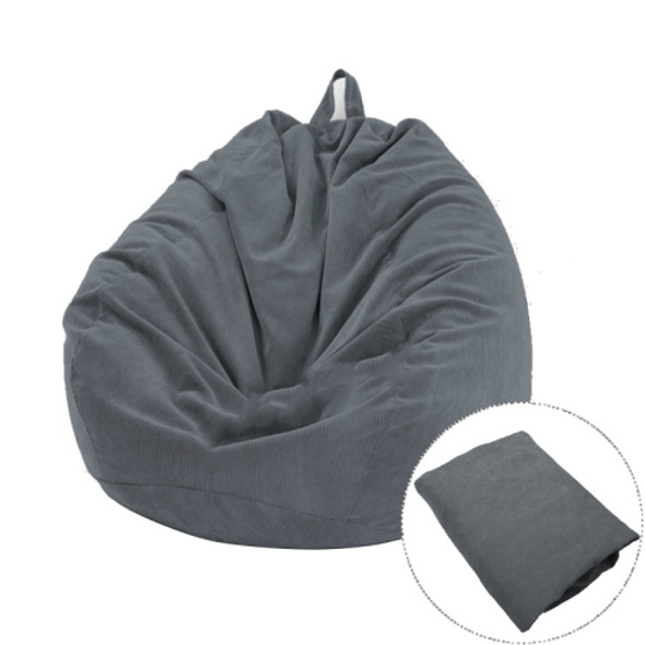 Corduroy Lazy Bean Bag Chair Sofa Cover, Size:85x110cm(Dark Grey)