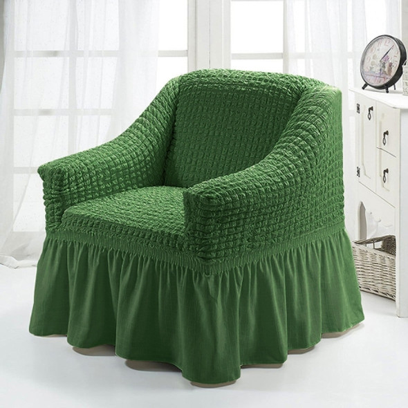 Four Seasons Universal Elastic Full Coverage Skirt Style Sofa Cover, Size: Single S 90-140cm(One-color Luxury Green)