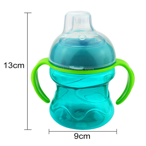 Feeding Bottles Cups for Babies Kids Water Milk Bottle Soft Mouth Baby Feeding Bottle Infant Training With Handle(Blue)