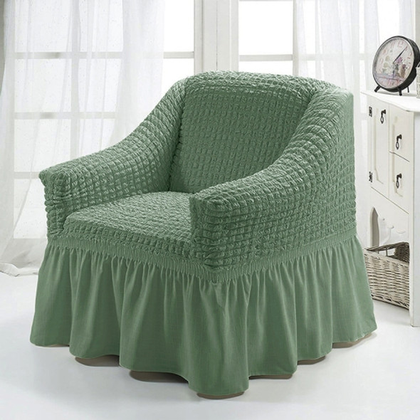 Four Seasons Universal Elastic Full Coverage Skirt Style Sofa Cover, Size: Single S 90-140cm(One-color Green)