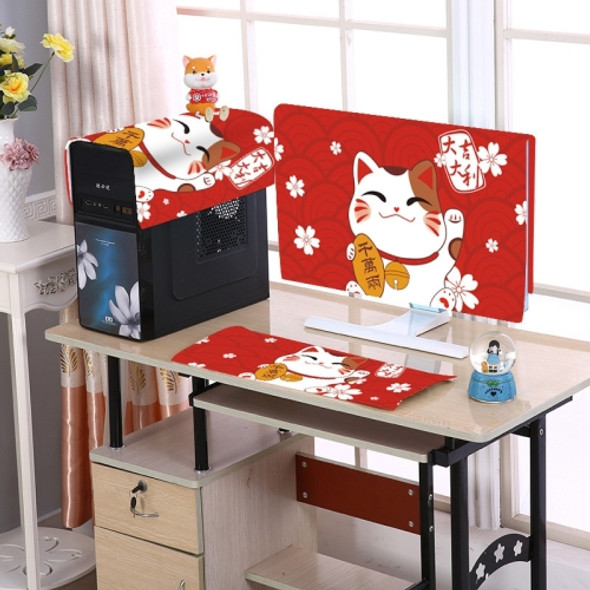 Desktop Computer LCD Monitor Cloth Dust-proof Cover, Size:19 inch(Lucky Cat)