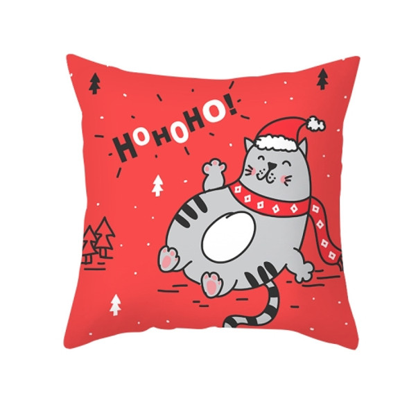 3 PCS Christmas Peach Skin Cartoon Print Pillowcase Home Living Room Sofa Cushion Cover Without Pillow Core, Size: 45x45cm(TPR423-15)