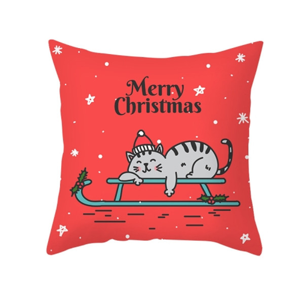 3 PCS Christmas Peach Skin Cartoon Print Pillowcase Home Living Room Sofa Cushion Cover Without Pillow Core, Size: 45x45cm(TPR423-13)