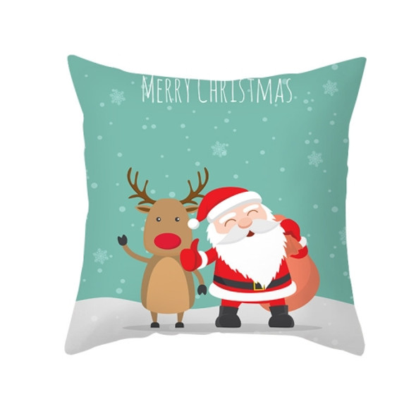 3 PCS Cartoon Printed Christmas Pillowcase Peach Skin Home Sofa Pillow Cover, Without Pillow Core, Size: 45x45cm(TPR421-30)