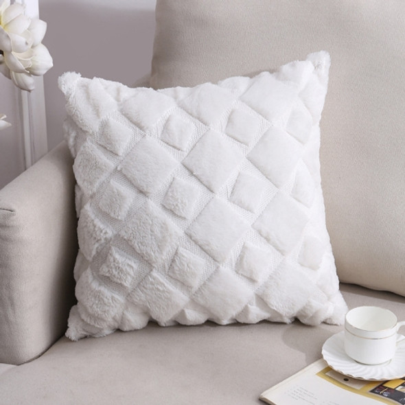Double-Sided Plush Pillow Home Sofa Cushion Pillowcase, Size: 45x45cm Without Core(White Square)