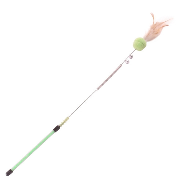 2 PCS BG-W1331 Pet Funny Cat Stick Toy Feather Long Rod Color Funny Cat Stick(Green)