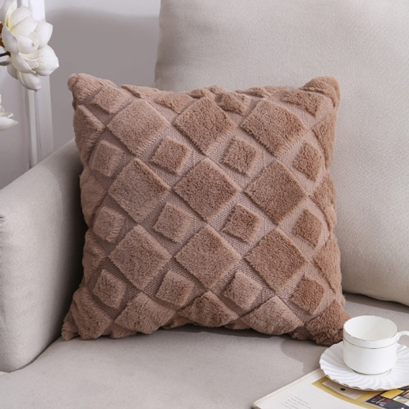 Double-Sided Plush Pillow Home Sofa Cushion Pillowcase, Size: 45x45cm Without Core(Brown Square)