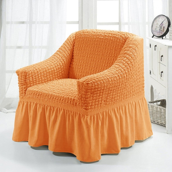 Four Seasons Universal Elastic Full Coverage Skirt Style Sofa Cover, Size: Single S 90-140cm(One-color Orange)