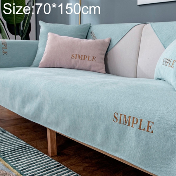 Four Seasons Universal Simple Chenille Non-slip Sofa Cover, Size:70x150cm(Sea Blue)