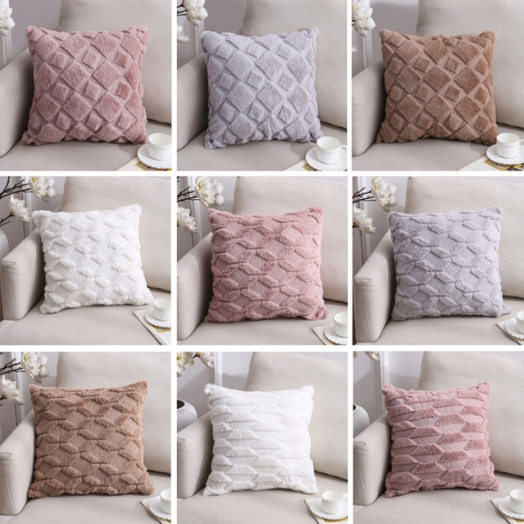 Double-Sided Plush Pillow Home Sofa Cushion Pillowcase, Size: 45x45cm Pillowcase + Core(Brown Square)