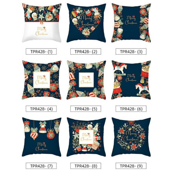 3 PCS Christmas Peach Skin Printing Colorful Sofa Pillowcase Without Pillow Core, Size: 45x45cm(TPR428-8)